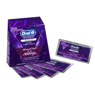 แผ่นฟอกฟันขาว Oral B 3D White Luxe Advanced Seal 14 Teeth Whitening Treatments