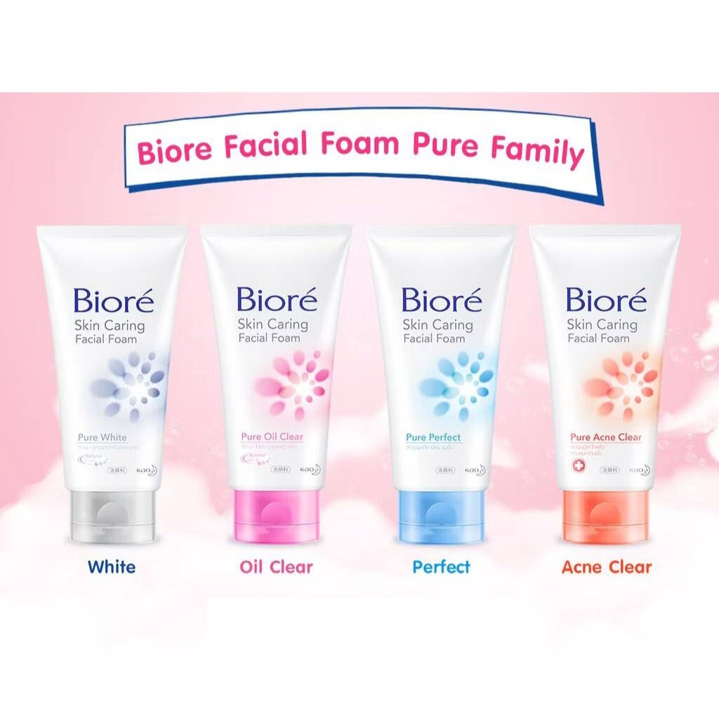 BIORE FACIAL FOAM PURE ACNE CLEAR บีโอเร เฟเชี่ยลโฟมเพียว แอคเน่ เคลียร์ 100 กรัม