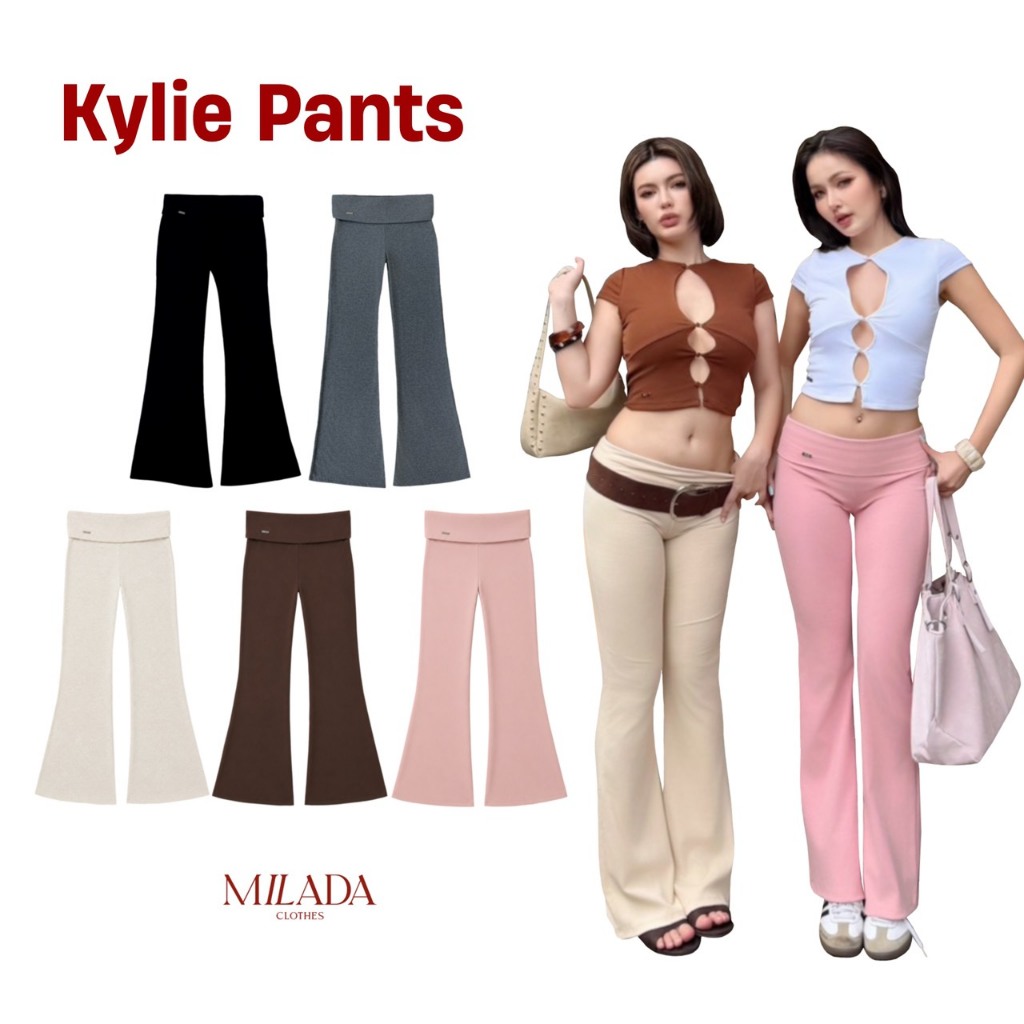 Kylie Pants กางเกงขายาวพับเอว (013)