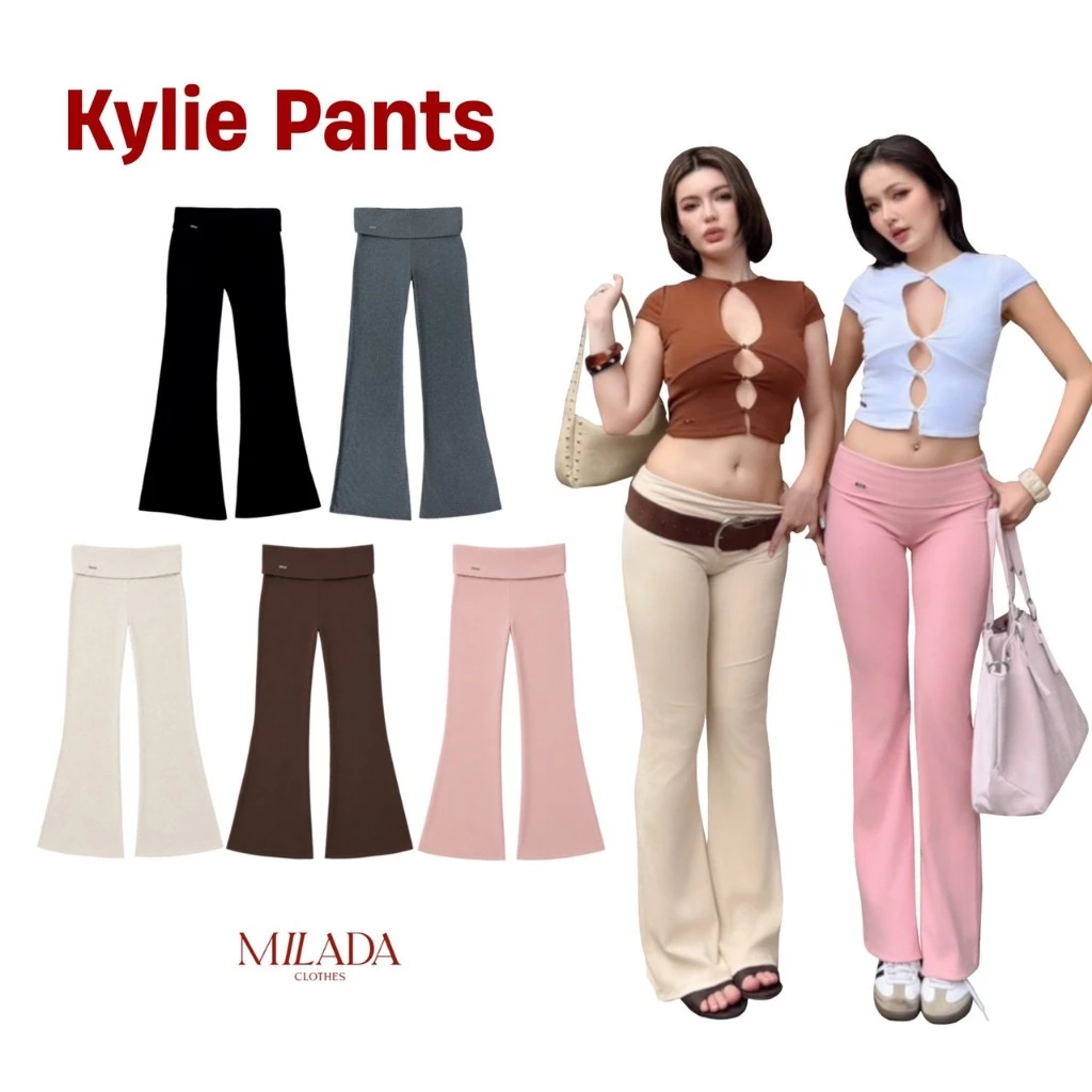 Kylie Pants กางเกงขายาวพับเอว (013)