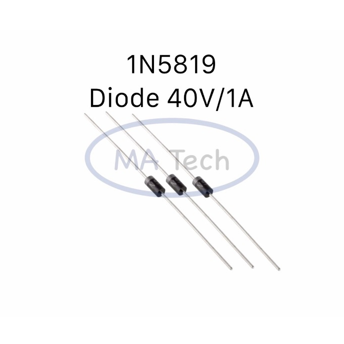 1N5819  ไดโอด 40V 1A Diodes 40V/1A 40V 1A ไดโอด 1N5819 จำนวน 20 50 100 ชิ้น