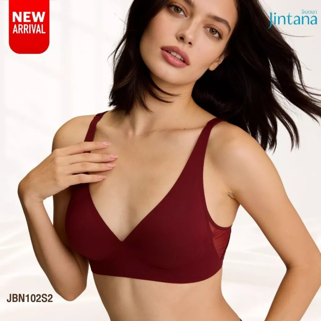 [สินค้าใหม่] Jintana เสื้อชั้นใน รุ่น Lite รหัส JBN102S2 เสื้อในไร้โครง บราไร้โครง มีตะขอปรับระดับ