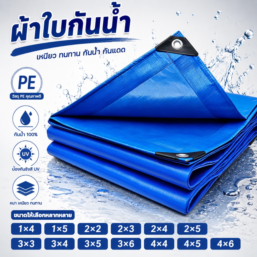 ผ้าใบกันแดดฝน ผ้าใบกันฝนARIDOO ผ้าใบบังแดด ผ้าใบกันฝนหนา ทนทาน กันแดด100% กลางแจ้ง ผ้าใบกันน้ำ ผ้าคลุมเต็นท์ อเนกประสงค์
