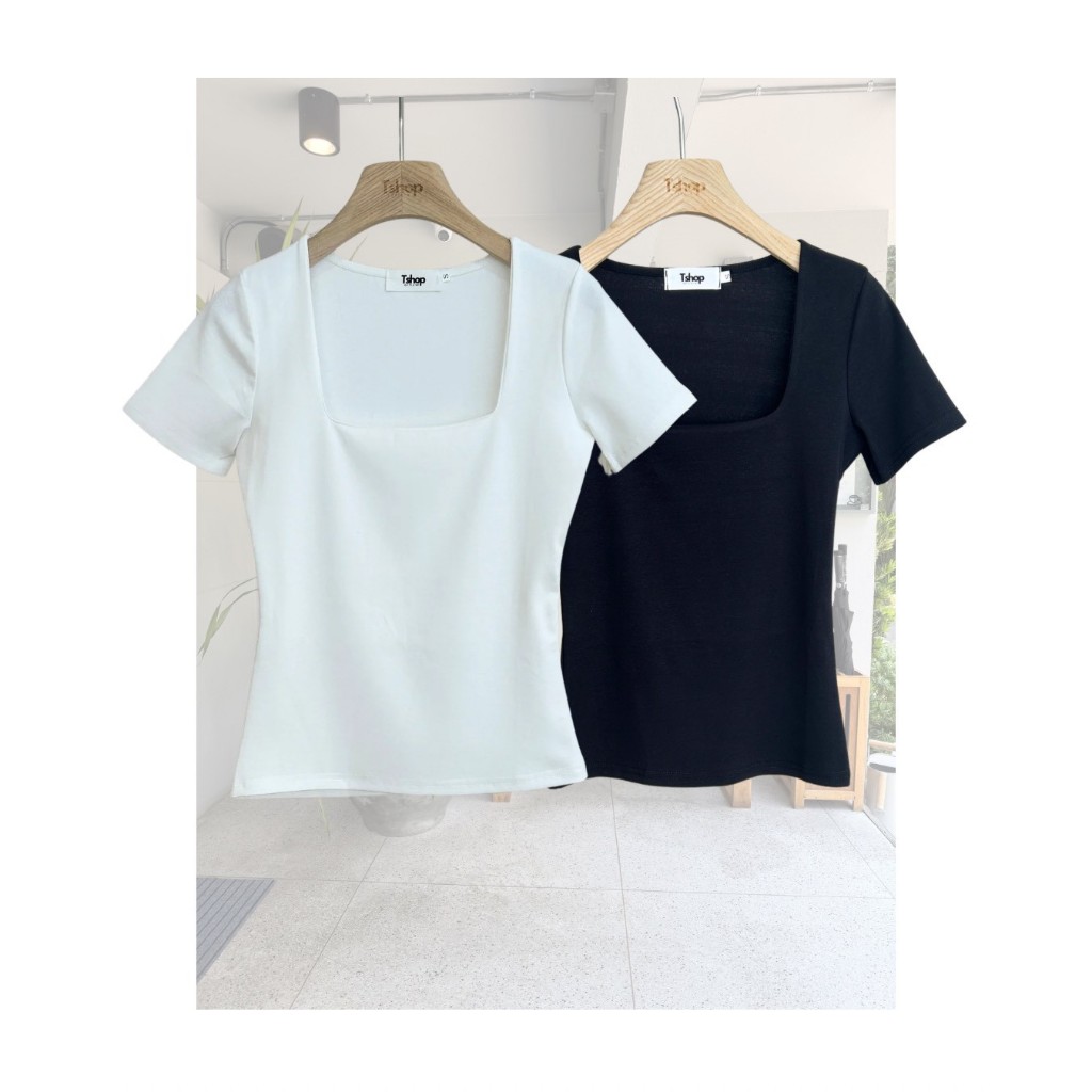 tshop เสื้อยืด Skin คอเหลี่ยม