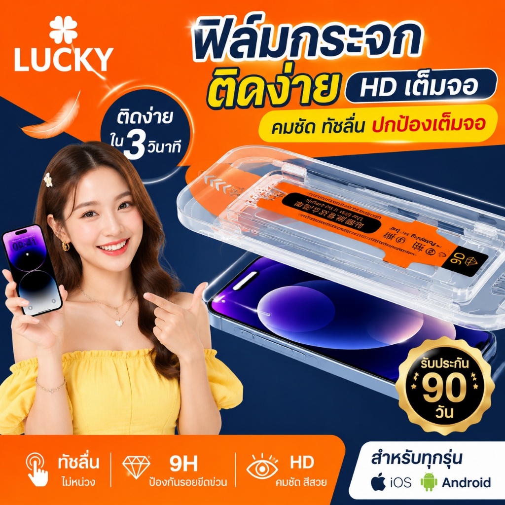 [ส่งจากไทย] ฟิล์มกระจก iPhone 17 16 15 14 13 12 11 Pro Max เต็มจอ ใส ด้าน กันมอง กันรอย กันกระแทก ติดง่าย 9H