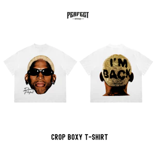 (ลายใหม่)เสื้อยืดครอป ทรงBoxy T-shirt คอฟิตเนื้อผ้า Cotton 100% - PERFECTBRAND.02