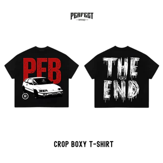 (ลายใหม่)เสื้อยืดครอป ทรงBoxy T-shirt คอฟิตเนื้อผ้า Cotton 100% - PERFECTBRAND.01