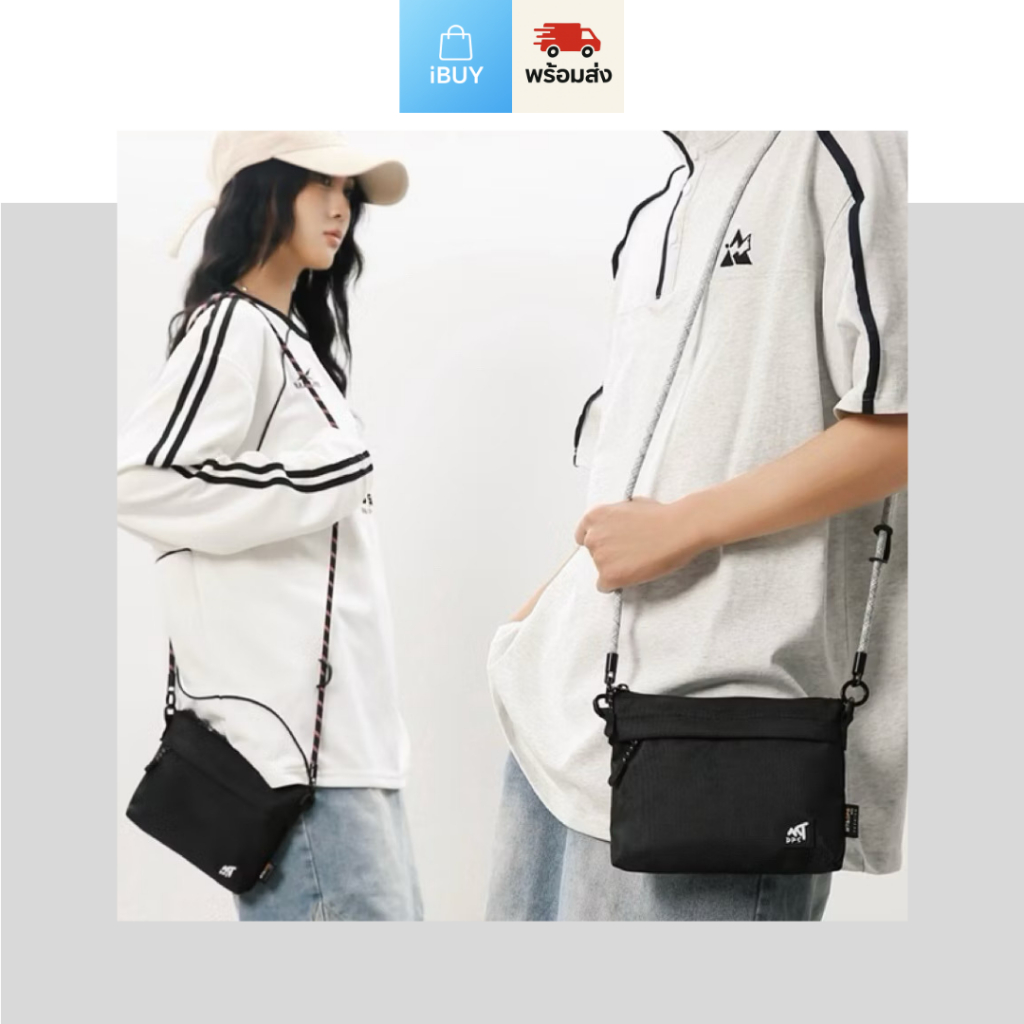 iBUY กระเป๋าแมสเซนเจอร์นอนสไตล์พร็อพ Unisex กระเป๋าสะพาย ผ้าอ็อกซ์ฟอร์ดความจุขนาดใหญ่ เชือกคล้อง