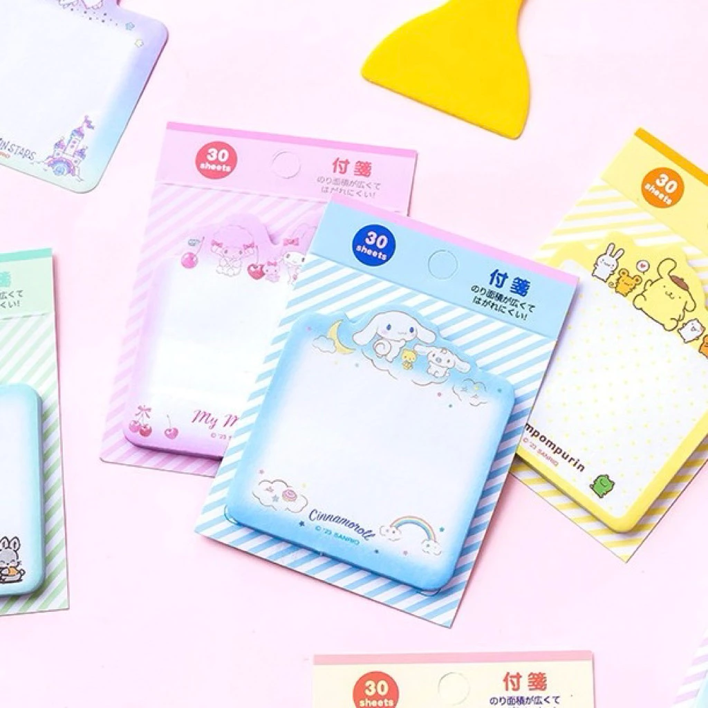 <พร้อมส่ง> Link2 โน๊ตกาวกระดาษ แบบแผ่น Paper Note การ์ตูน 30-50แผ่น / 30+ลาย / ซาริโอ้ เครื่องเขียน กระดาษจด โพอิท