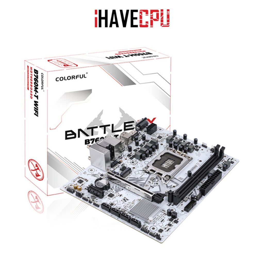 เมนบอร์ด (mainboard) iHAVECPU (1700) COLORFUL BATTLE-AX B760M-T WIFI V21A DDR4