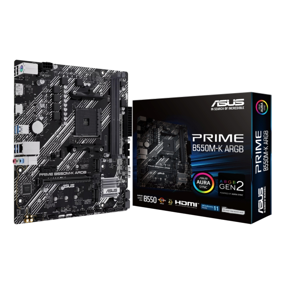 MAINBOARD (AM4) ASUS PRIME (B550M-K ARGB) DDR4
