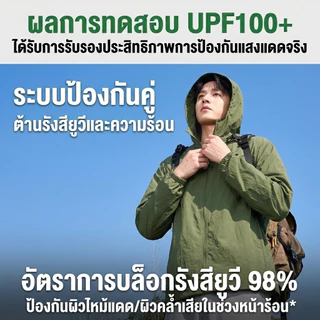 HAICOO เสื้อคลุมกันแดด UV UPF100+ ไนลอน 100% มีฮู้ด เบาบาง เจาะรูระบายอากาศ M-4XL
