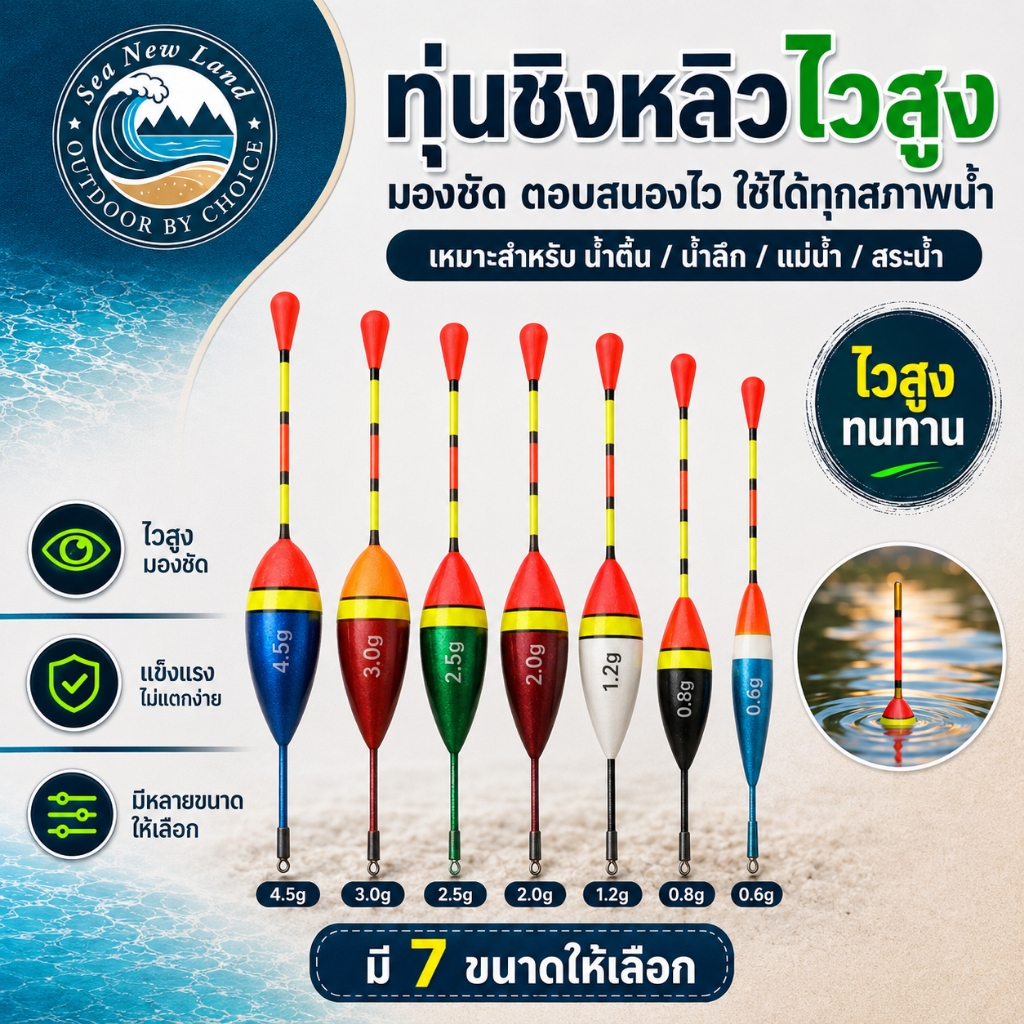 ทุ่นลอยน้ํา แบบพกพา อุปกรณ์ตกปลา 0.8g 1.2g 2g 3g 4.5g ตะขอการตกปลา Fishing Hooks