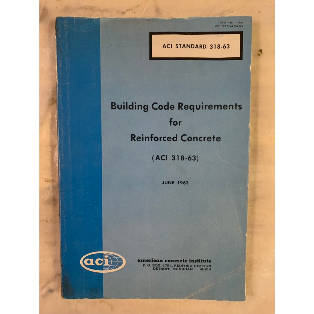 หนังสืองานก่อสร้าง Building Code Requirements for Reinforced Concrete (ACI 318-63) ภาษาอังกฤษ