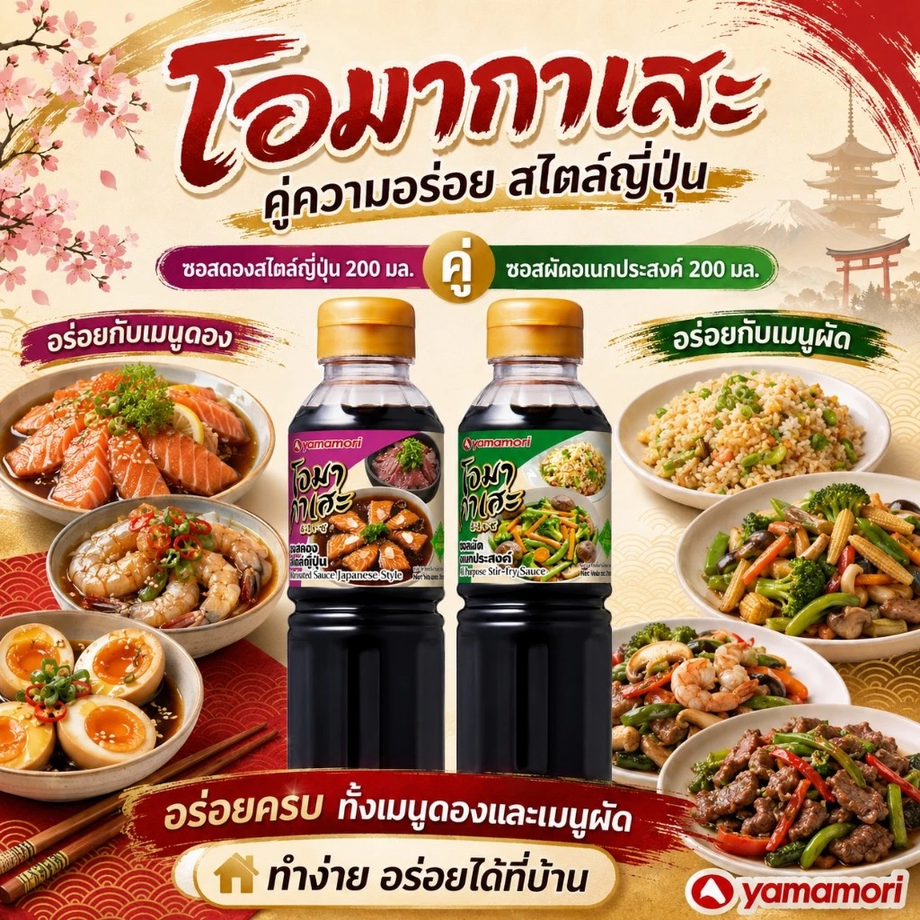 Omakase ยามาโมริ โอมากาเสะ ซอสดอง และ ซอสผัด 200 มล.