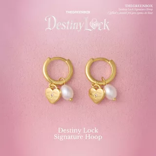 ต่างหู Destiny Lock Signature Hoop Earrings ก้านเงินแท้ S925 - The Green Box