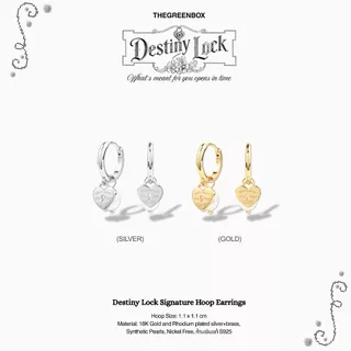 ต่างหู Destiny Lock Signature Hoop Earrings ก้านเงินแท้ S925 - The Green Box
