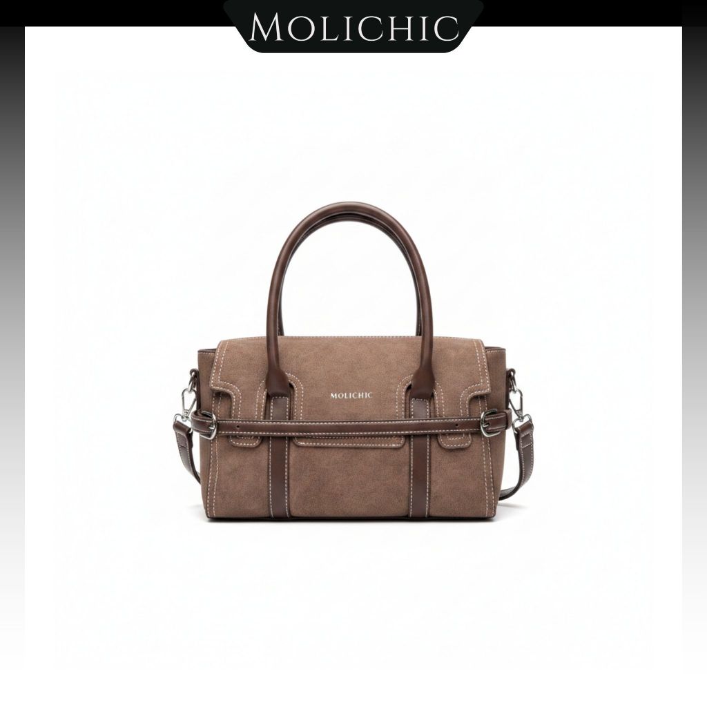 MOLICHIC SIENNA BAG กระเป๋าถือผู้หญิง หนังกลับดีไซน์วินเทจ สะพายไหล่/สะพายข้าง ใส่ของได้เยอะ แฟชั่นเรียบหรู