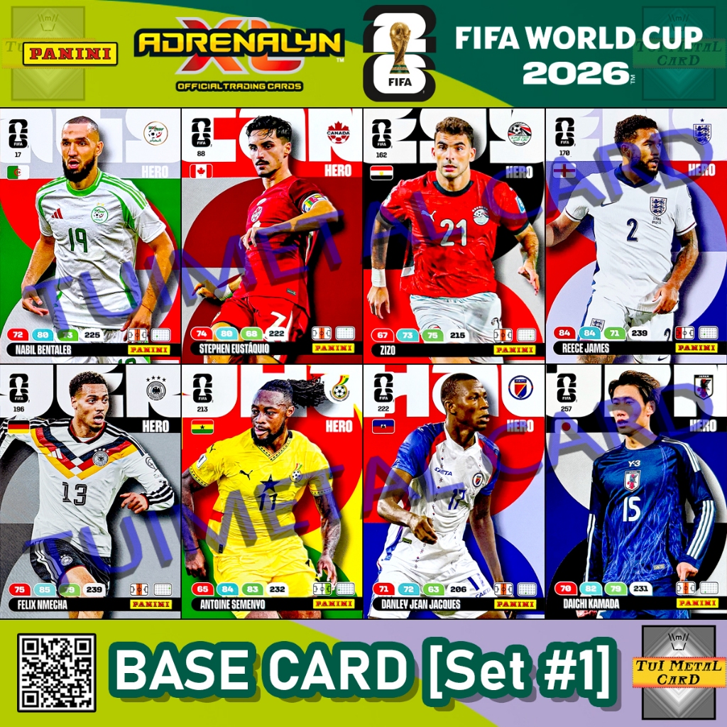 PANINI FIFA WORLD CUP 2026™ Adrenalyn XL™: BASE CARD [Set #1] การ์ดธรรมดา สะสมฟุตบอล Football Trading Card