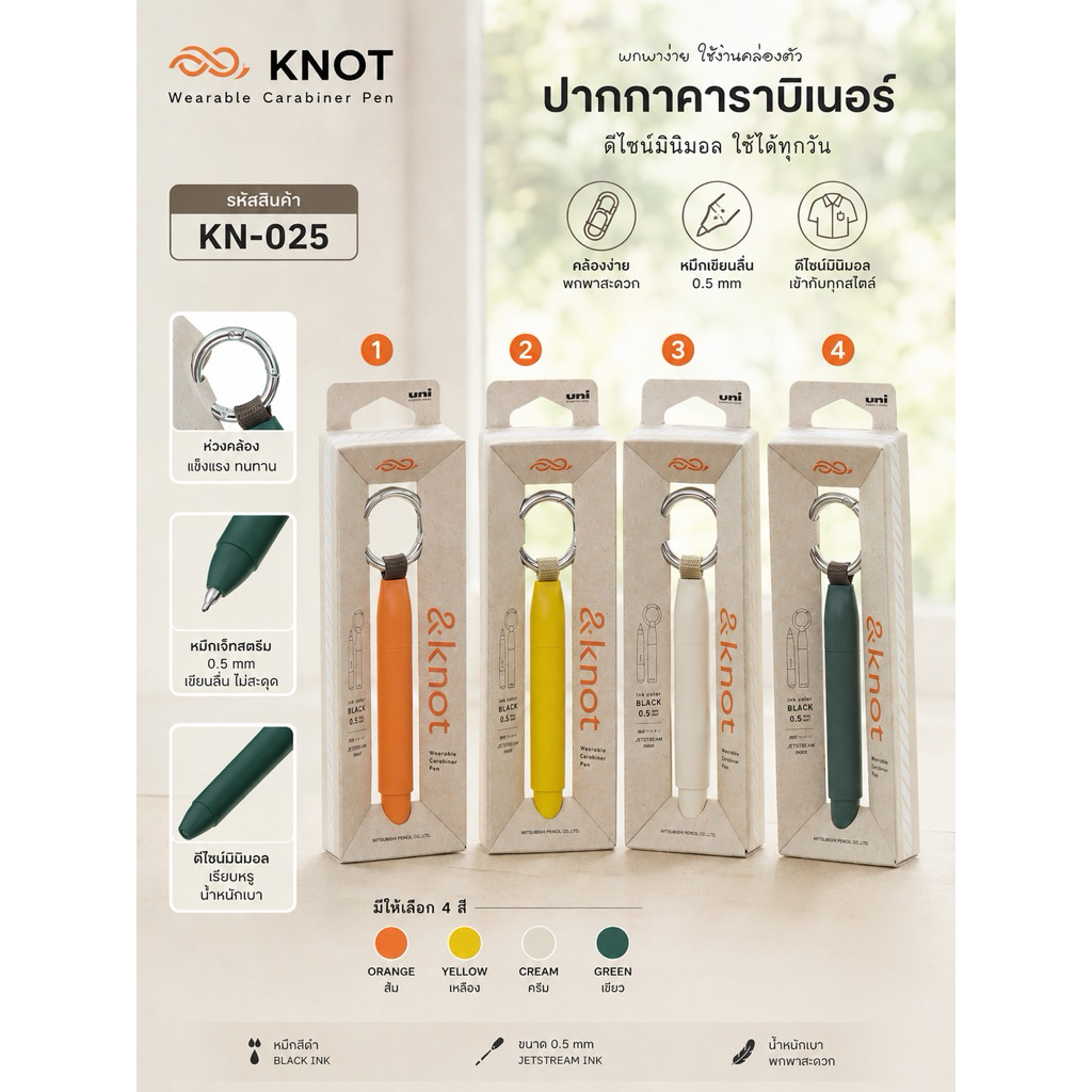 พร้อมส่ง !! ปากกาดำ knot จาก uni ball (ERT) (13) 7.2/2026 (7) 7.4/2026 (7) 7.6/2026 (4) (RTT) 8.1/2026