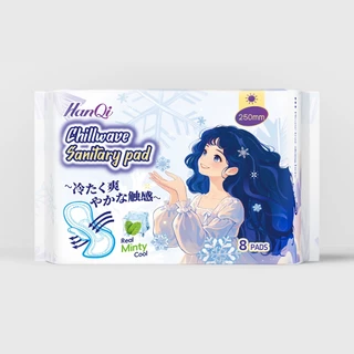 HanQi ผ้าอนามัย นุ่ม และสบาย แบบมีปีก รุ่นบางเบาระบายอากาศดี ผ้าอนามัยตอนกลางคืน แผ่นอนามัย