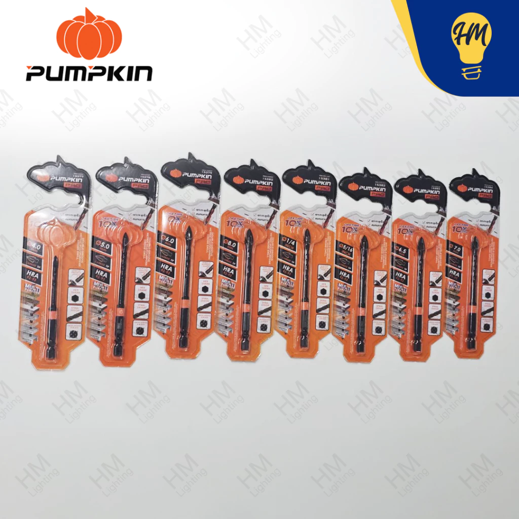 Pumpkin ดอกสว่านเจาะอเนกประสงค์หัวคาร์ไบด์ เจาะกระจก/ปูน/กระเบื้อง