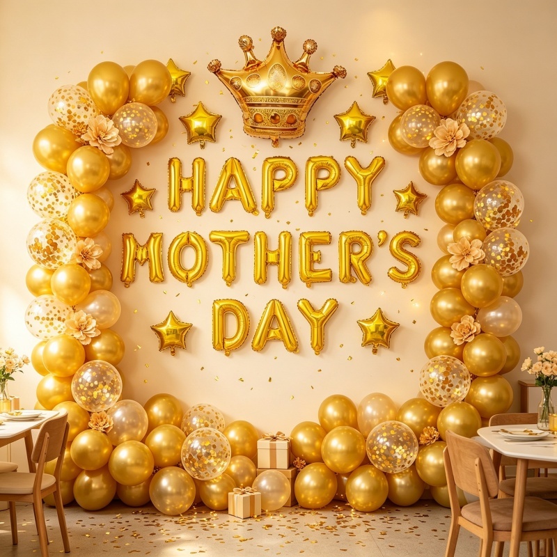 พร้อมส่ง ลูกโป่งฟอยล์ตัวอักษร Happy Mother Day ขนาด 16 นิ้ว สำหรับตกแต่งวันแม่ ปาร์ตี้ และงานเฉลิมฉลอง