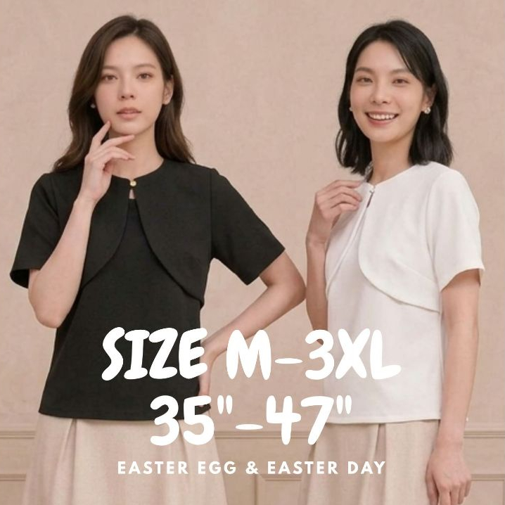A21 เสื้อทํางานผู้หญิง พร้อมปกผ้าคลุม สไตล์มินิมอล ทรงน่ารักมาก ผ้าสวย Easter Egg