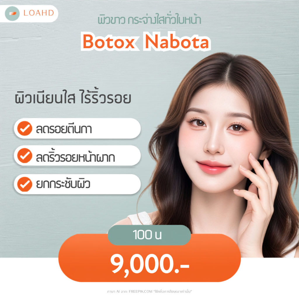Botox Nabota 100U โบท็อกเกาหลี *กรุณาติดต่อทางแชทเพื่อสำรองคิวก่อนทำการสั่งซื้อทุกครั้ง