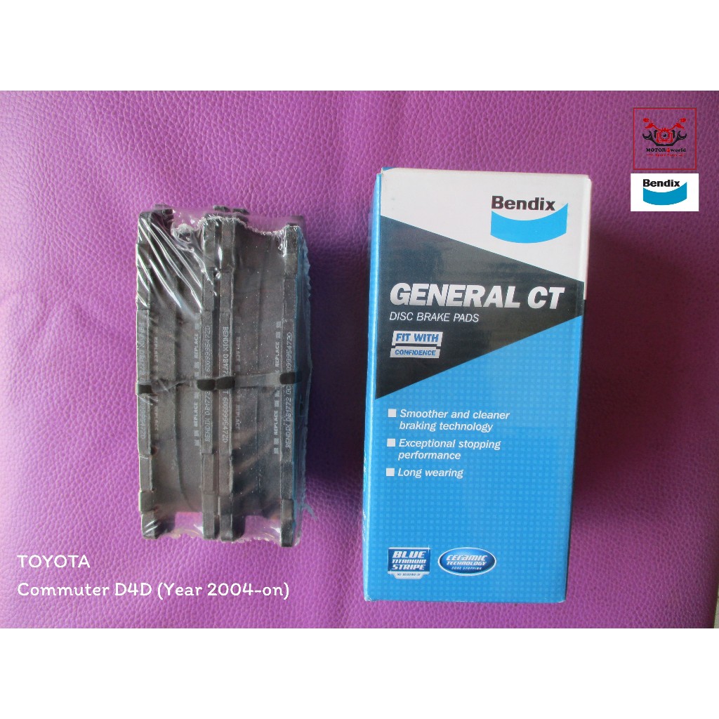 TOYOTA COMMUTER  D4D (Year 2004-on) -- Bendix FRONT BRAKE PADS // ผ้าเบรคหน้า