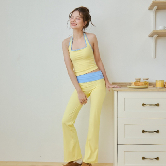 Fleurs-Daffodil-halter tank/legging