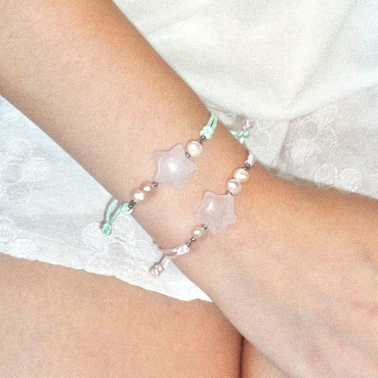 nice try studio - Sweet Candy Silk Bracelet สร้อยข้อมือไหมถัก หินแท้รูปดาว