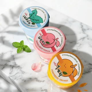ยาดมสมุนไพร Thamthai 20g หอมสดชื่น พกพาง่าย ยาดมสมุนไพรไทย มี 3 กลิ่น Orange Peppermint Peach