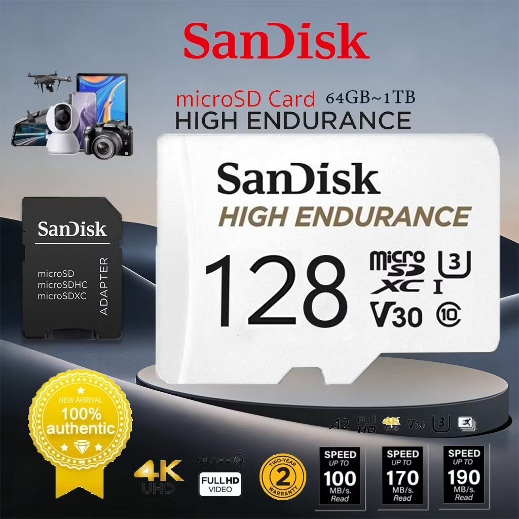 Sandi High Durability 32GB 64GB 128GB 256GB microSD Card (SDSQQNR) หน่วยความจํากล้องติดรถยนต์กล้องวงจรปิด