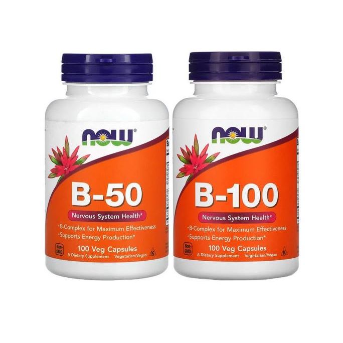 (ส่งออกภายในวัน) NOW Foods, B-50 / B-100 100 Veg Capsules