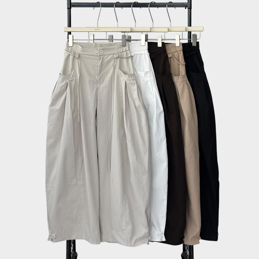 Atipashop - Tapen Balloon Pants กางเกงขายาว ทรงขากว้าง ดีไซน์กระเป๋า Utility พร้อมดีเทลปลายขา