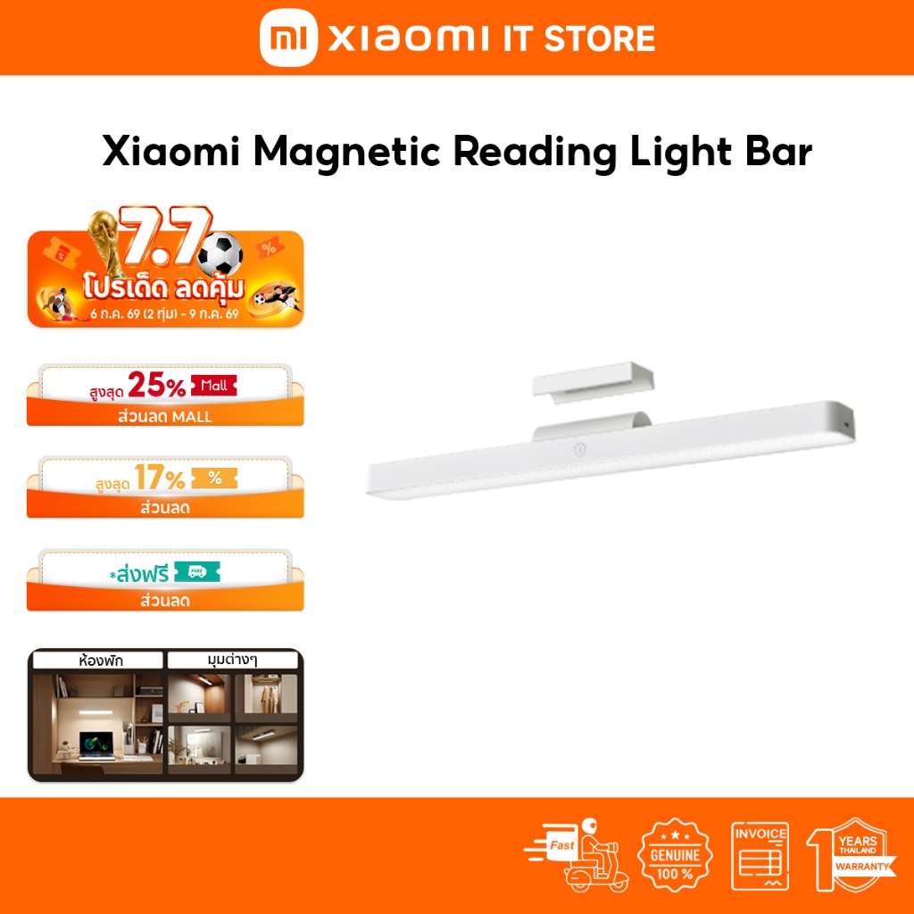 Xiaomi Magnetic Reading Light Bar โคมไฟ โคมไฟอ่านหนังสือ ป้องกันแสงสีฟ้าRG0 ปรับมุมแสงได้ โคมไฟไร้สายติดผนัง ฐานแม่เหล็ก