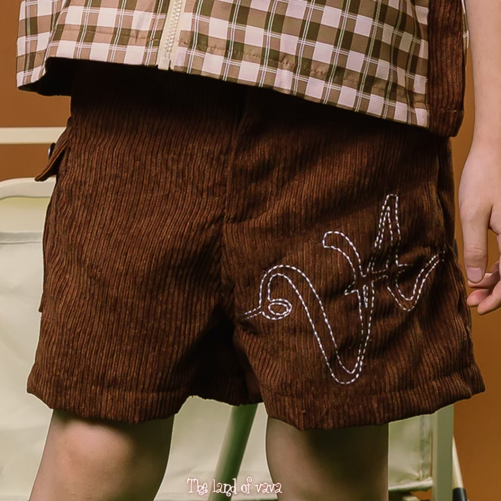 Thelandofvava กางเกงลูกฟูกขาสั้น LOOK15 - VNYP0029 VAVA The Little Harvester ลิขสิทธิ์แท้จาก vava