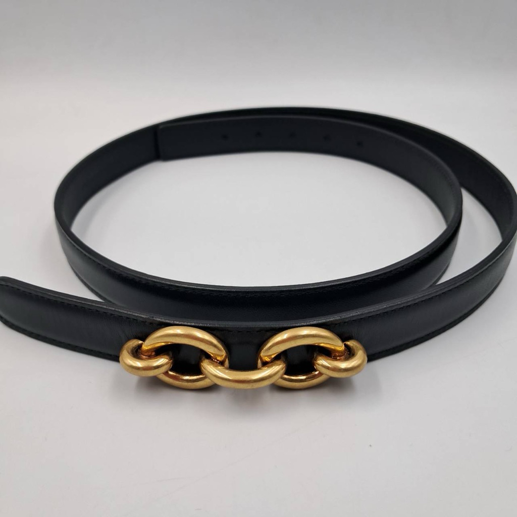 YSL Crocodile Embossed Leather Belt ขนาด 80 Y.22