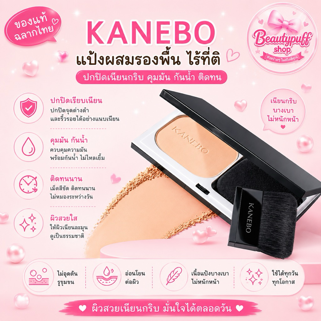 (แท้ ฉลากไทย) รุ่นใหม่ล่าสุด KANEBO MELTY FEEL WEAR II คาเนโบ เมลตี้ ฟิล แวร์ แป้งผสมรองพื้น