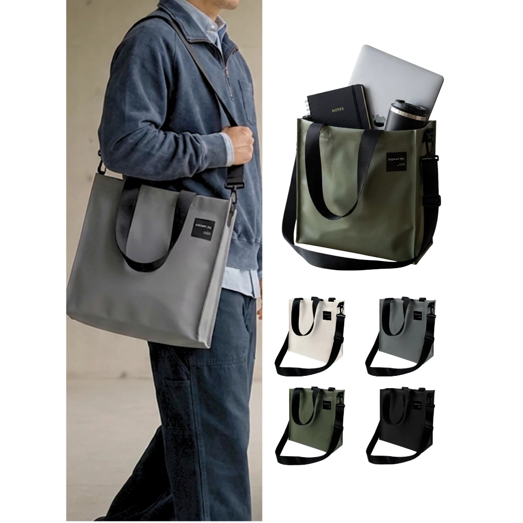 กระเป๋าสะพายข้าง ผ้าใบกันน้ำ สะพายไหล่ ขนาดกลาง ใส่ของ Laptop Tablet พกพาสะดวก FOLDER BAG KIDNAP ME.