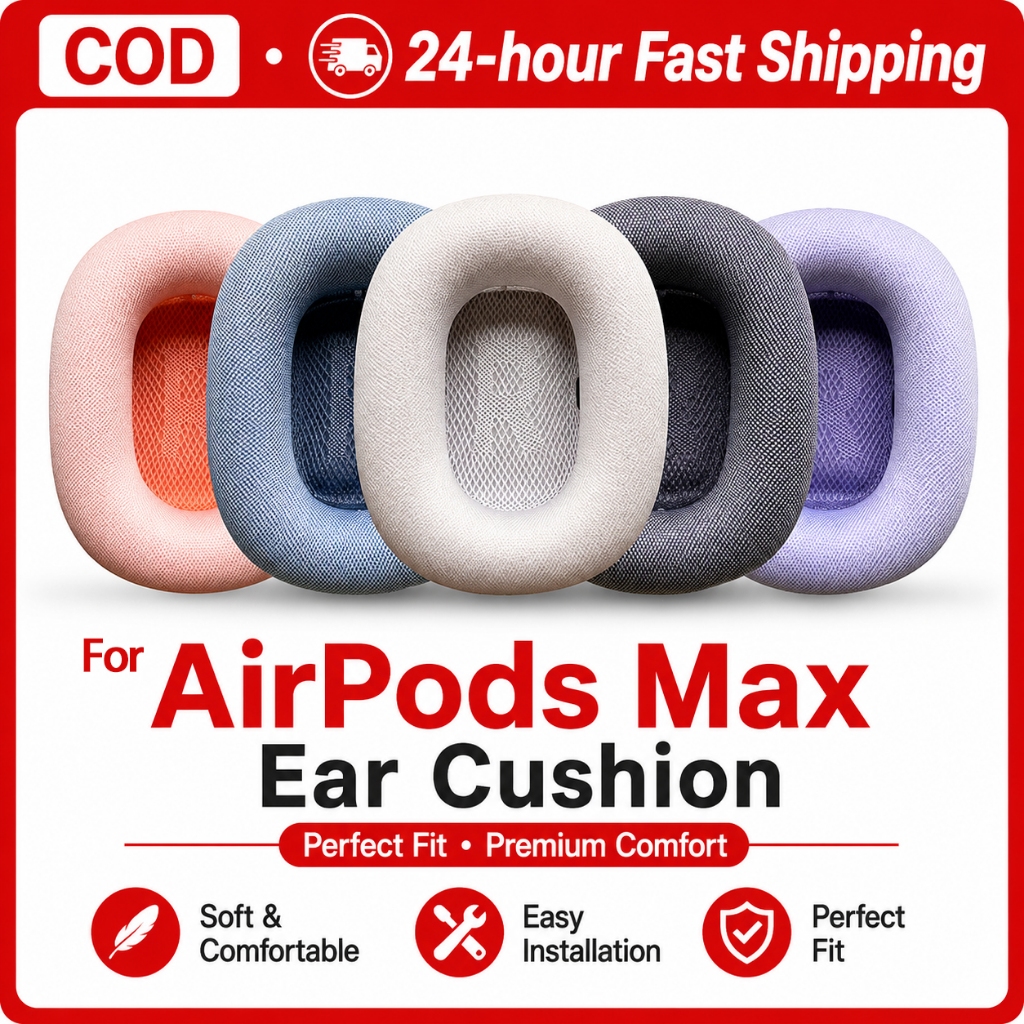 สำหรับแอปเปิ้ล Apple Airpodsmax หูฟัง Earpbuff Earpads ระบายอากาศตาข่ายสีเงินแม่เหล็กดูดเปลี่ยนหัว Ear Cushion Ear pads