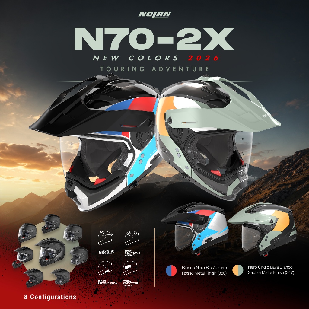 [NOLAN N70-2X] 2026 ทัวร์ริ่งแอดแวนเจอร์ ใบเดียวจบครบทุกสาย ตัวหมวกเปลี่ยนได้ 8 รูปแบบ