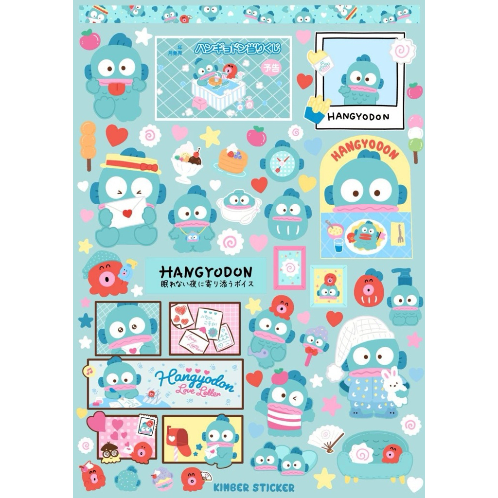 พร้อมส่ง ใหม่ สติกเกอร์ kitty sanrio kuromi ทุกลาย ขนาด A6 sticker ไดคัทกันน้ำ
