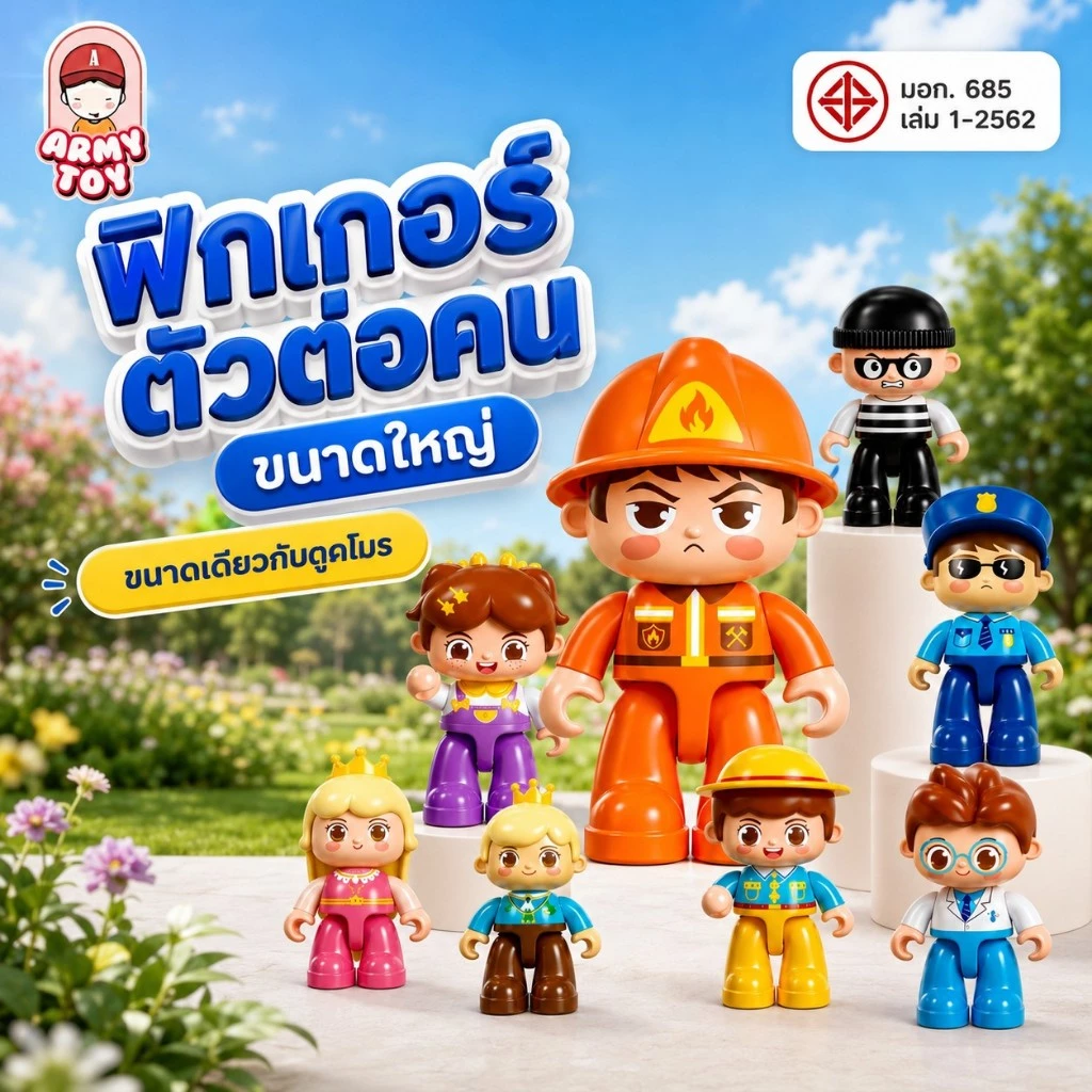 FEELO ตัวต่อฟิกเกอร์ Model Blocks โมเดลหุ่นขนาดใหญ่ ของเล่นเสริมจินตนาการ ขนาดเดียวกับดูโปร
