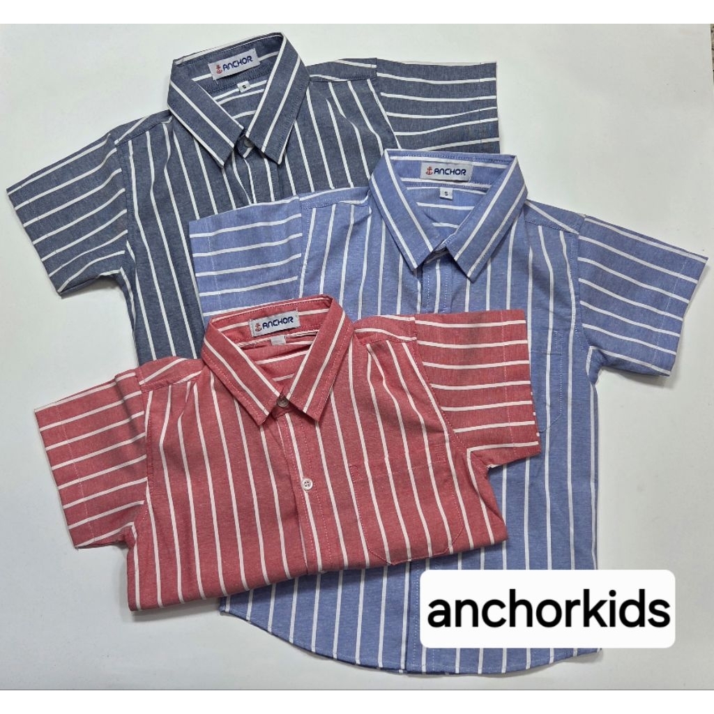 เสื้อเชิ้ตเเขนสั้นเด็กลายทางรุ่นขายดีสีเยอะ*เด็กโต8-12ปี