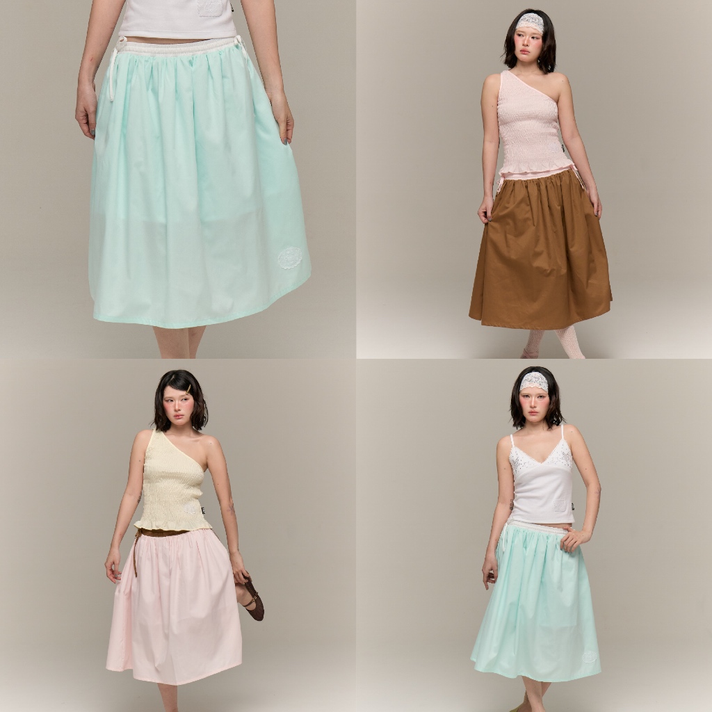 prey กระโปรง mallow midi skirt