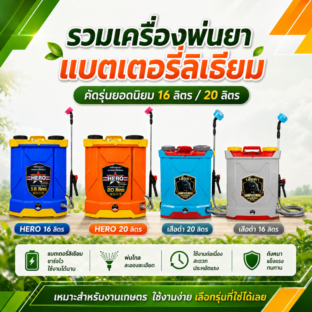 winzmax  เครื่องพ่นยาแบตเตอรี่ ลิเธี่ยม 16/20 ลิตร ชาร์จไว เก็บไฟได้นาน น้ำหนักเบา ปรับแรงดันได้