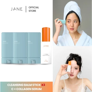 [Stock Up Set] Jane Cleansing Balm Stick (20 กรัม) 3 ชิ้น & Jane Serum Collagen C+ (25 ml) 1 ชิ้น