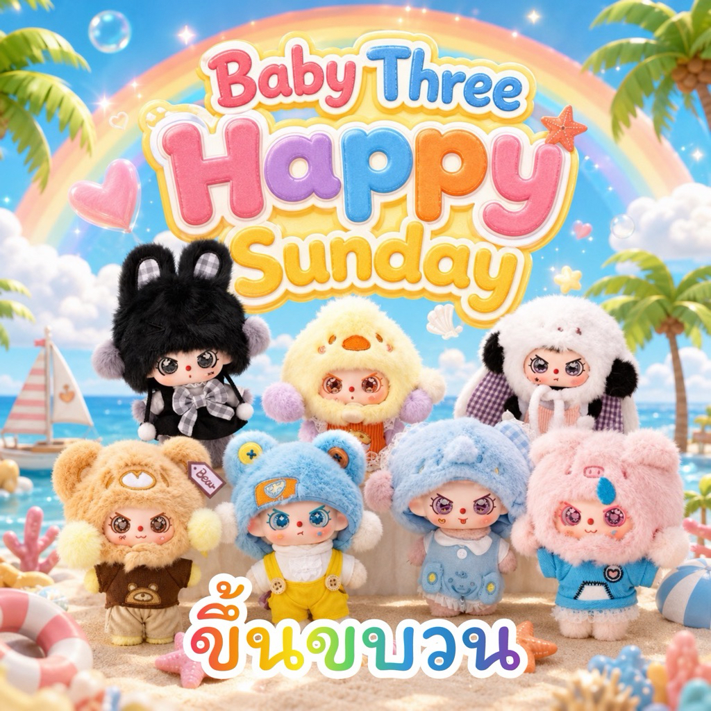 ย.120(ขึ้นขบวนกันจ้า)อ่านกติกาก่อนกดนะคะBaby Three Happy Sunday